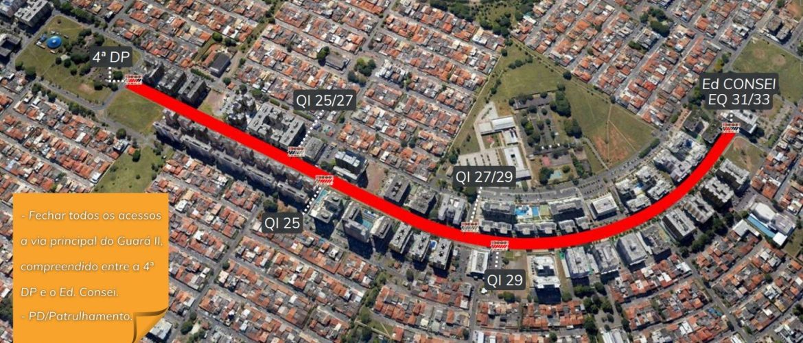 Detran fecha acessos para Rua do Lazer no Guará neste domingo (26)